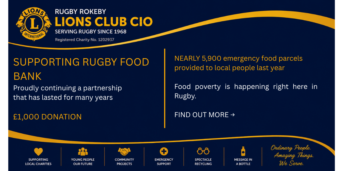 Rugby Rokeby Lions Continue Their Support for Rugby Foodbank