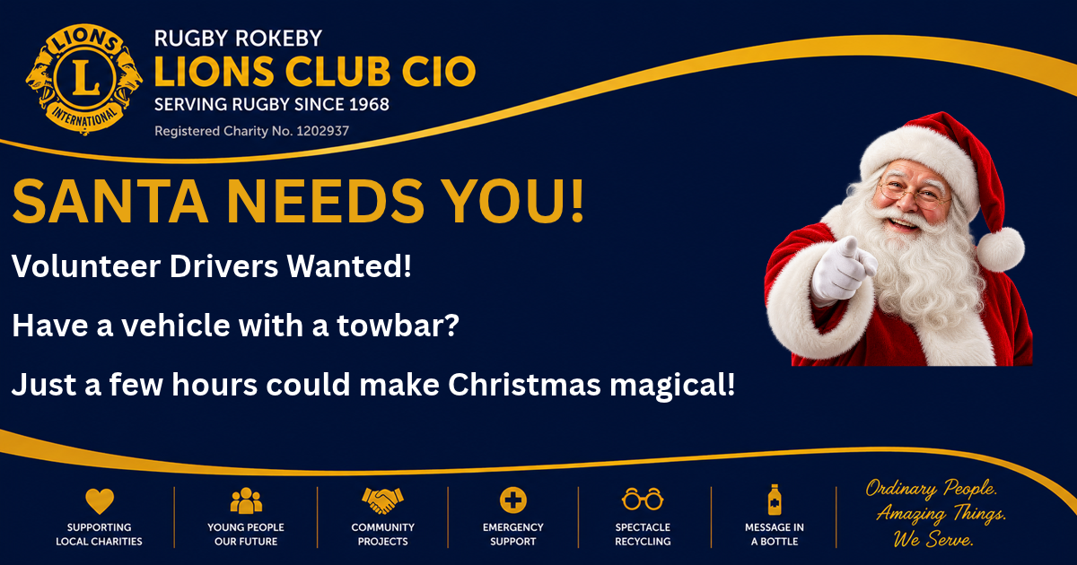 Santa Needs You! Help Keep Rugby's Christmas Sleigh on the Road