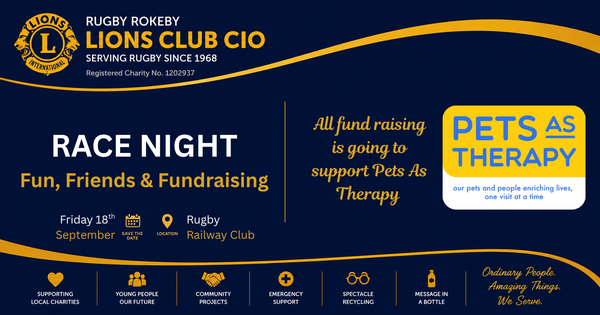 Rugby Rokeby Lions CIO - Annual Race Night Reminder