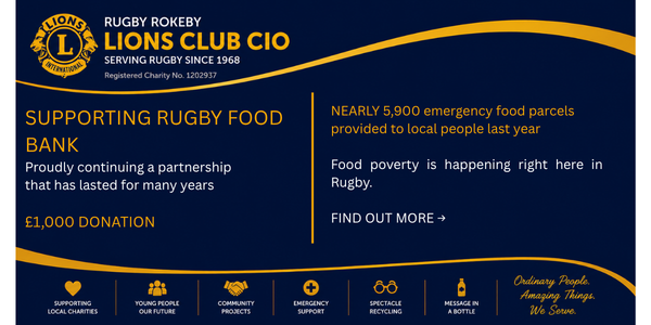 Rugby Rokeby Lions Continue Their Support for Rugby Foodbank